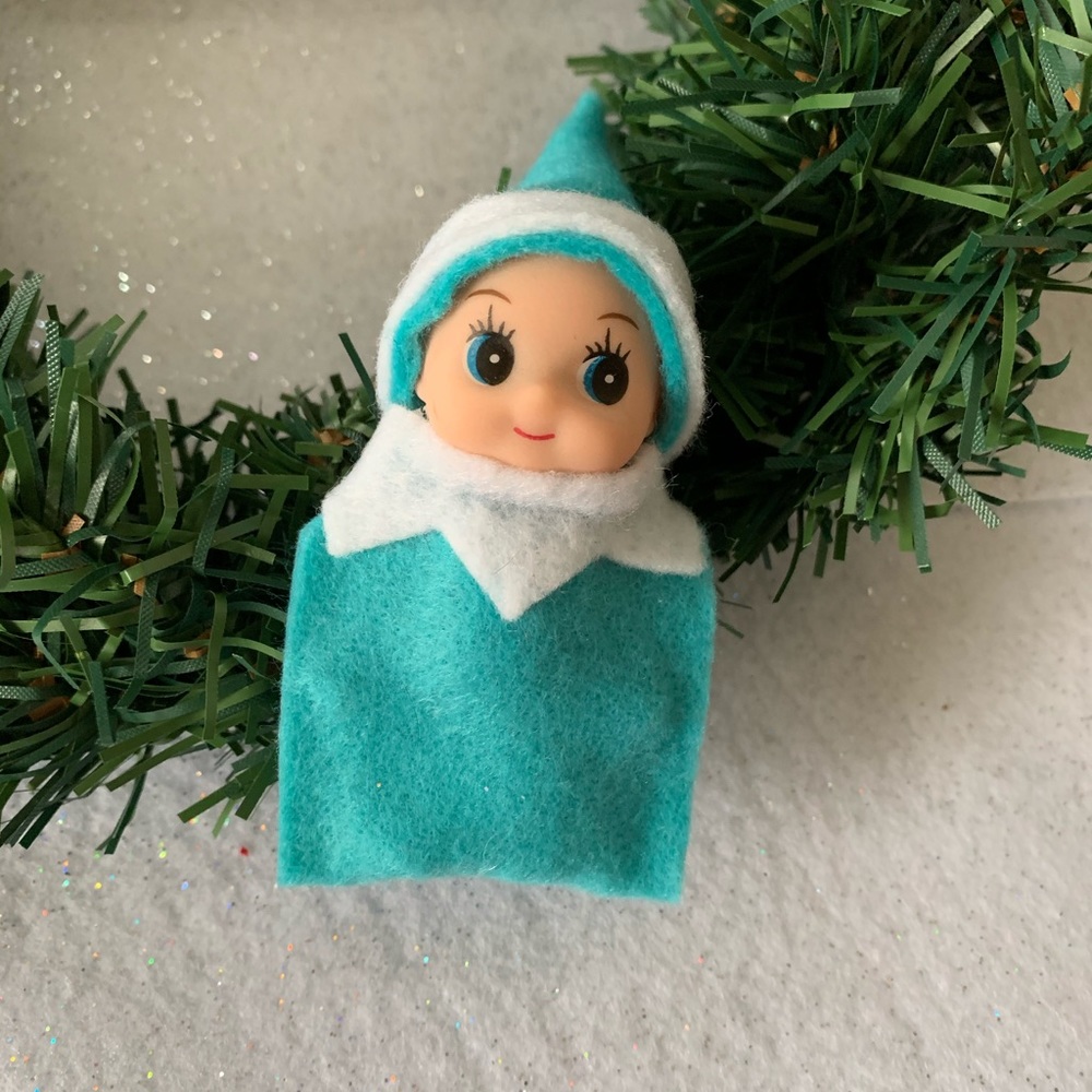 Turquoise Baby Elf Doll Toddler Elf Christmas Elf